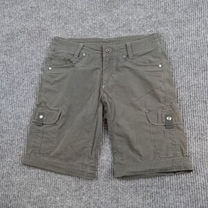 Kuhl Cargo Shorts Womens 4 Green Twill Hiking Outdoor Pockets Casual Trail